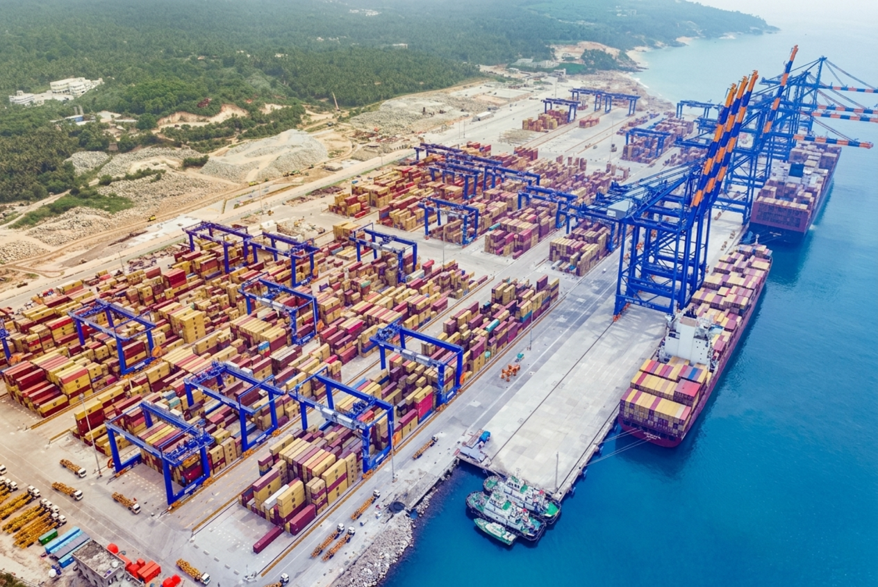 Container vessel at port